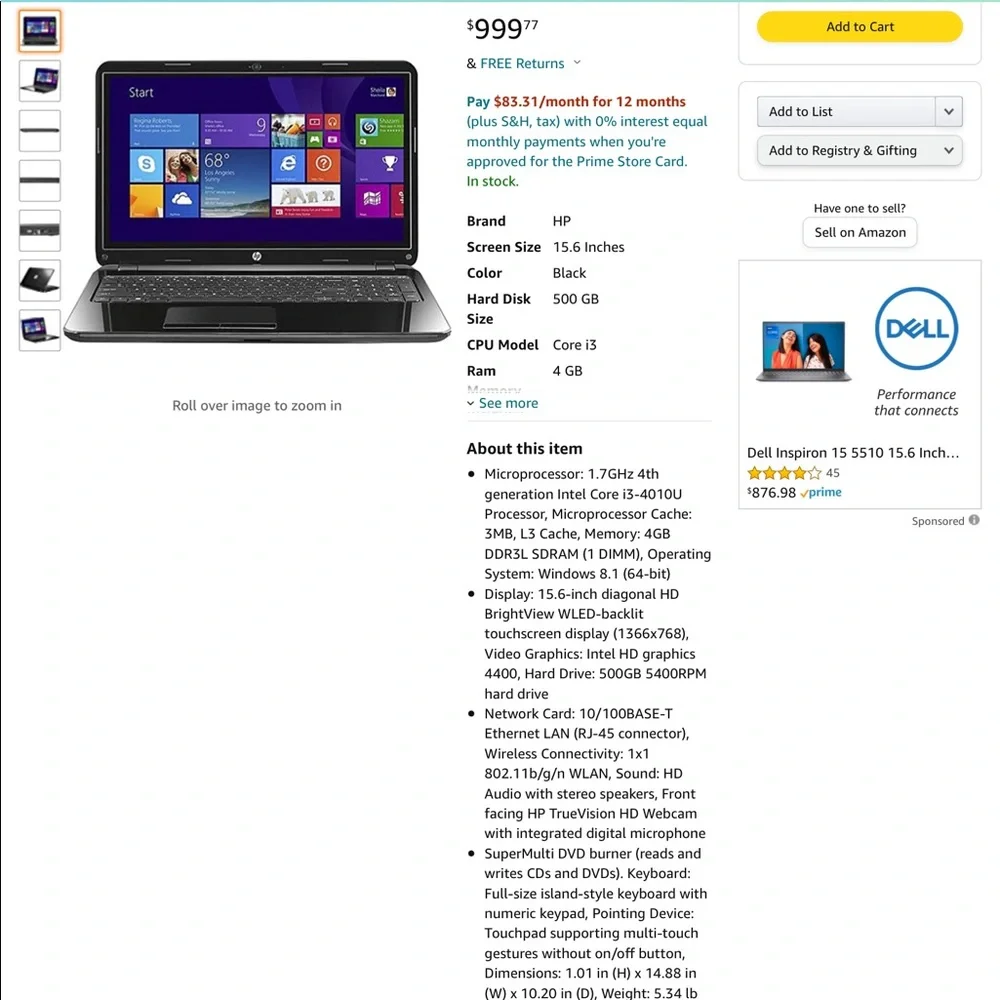 HP 15 SmartTouch Notebook PC